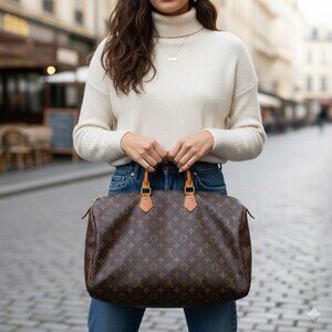 authentic LOUIS VUITTON SPEEDY 40 HAND BAG PURSE MONOGRAM